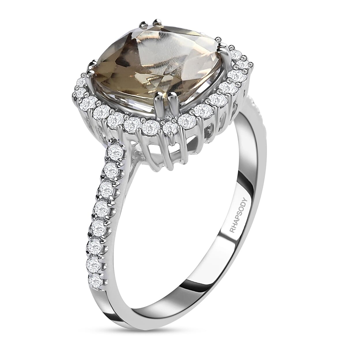 Rhapsody 950 Platinum AAAA Turkizite and E-F VS Diamond Ring (Size 10.0) 6.25 Grams 4.00 cts image number 2