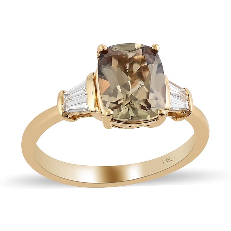 Iliana AAA Turkizite and G-H SI Diamond 2.50 ctw Ring in 18K Yellow Gold (Size 10.0) 4.35 Grams