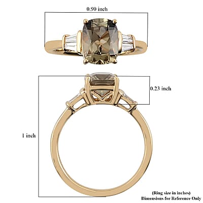 Iliana AAA Turkizite and G-H SI Diamond 2.50 ctw Ring in 18K Yellow Gold (Size 10.0) 4.35 Grams