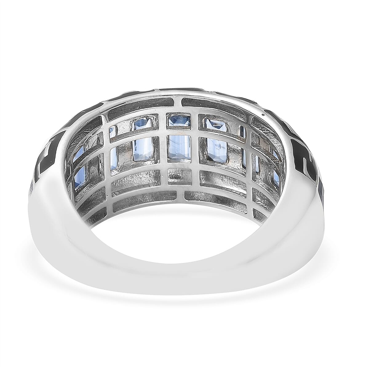 Himalayan Kyanite and Enameled Ring in Rhodium Over Sterling Silver (Size 8.0) 7.20 Grams 5.75 ctw image number 4