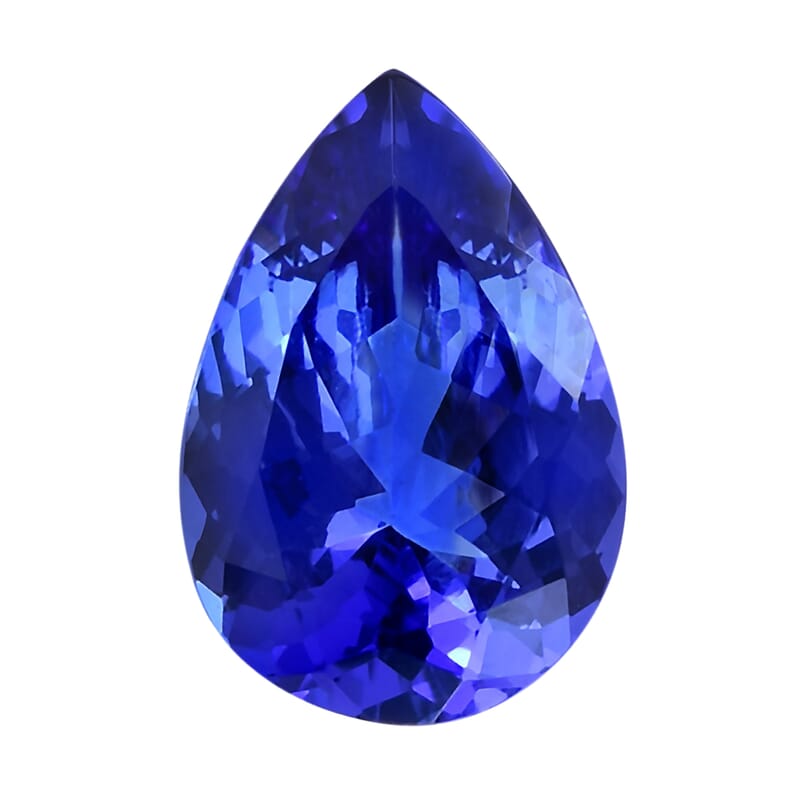 Certified and Appraised Flawless AAAA VIVID Tanzanite (Pear Free Size) 11.50 ctw