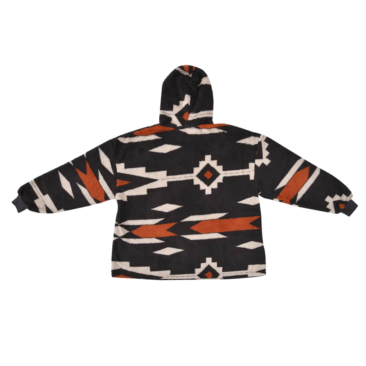 Homesmart Black Tribal Pattern Long Sleeve Sweatshirt with Hood image number 2