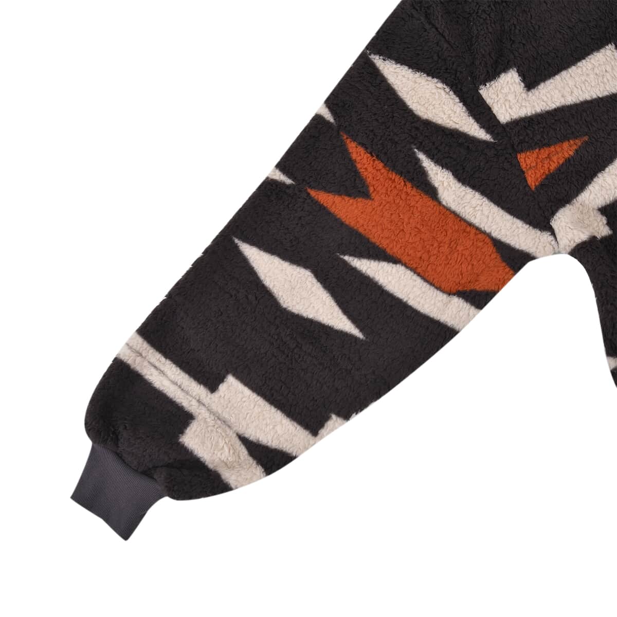 Homesmart Black Tribal Pattern Long Sleeve Sweatshirt with Hood image number 3