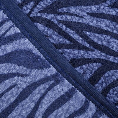 Homesmart Blue Color Zebra Stripe Pattern Microfiber Coral Fleece Blanket with 2 Cushion Covers, Microfiber Blanket Set, Soft Throw Blanket, Bedding Set, Comforter Sets