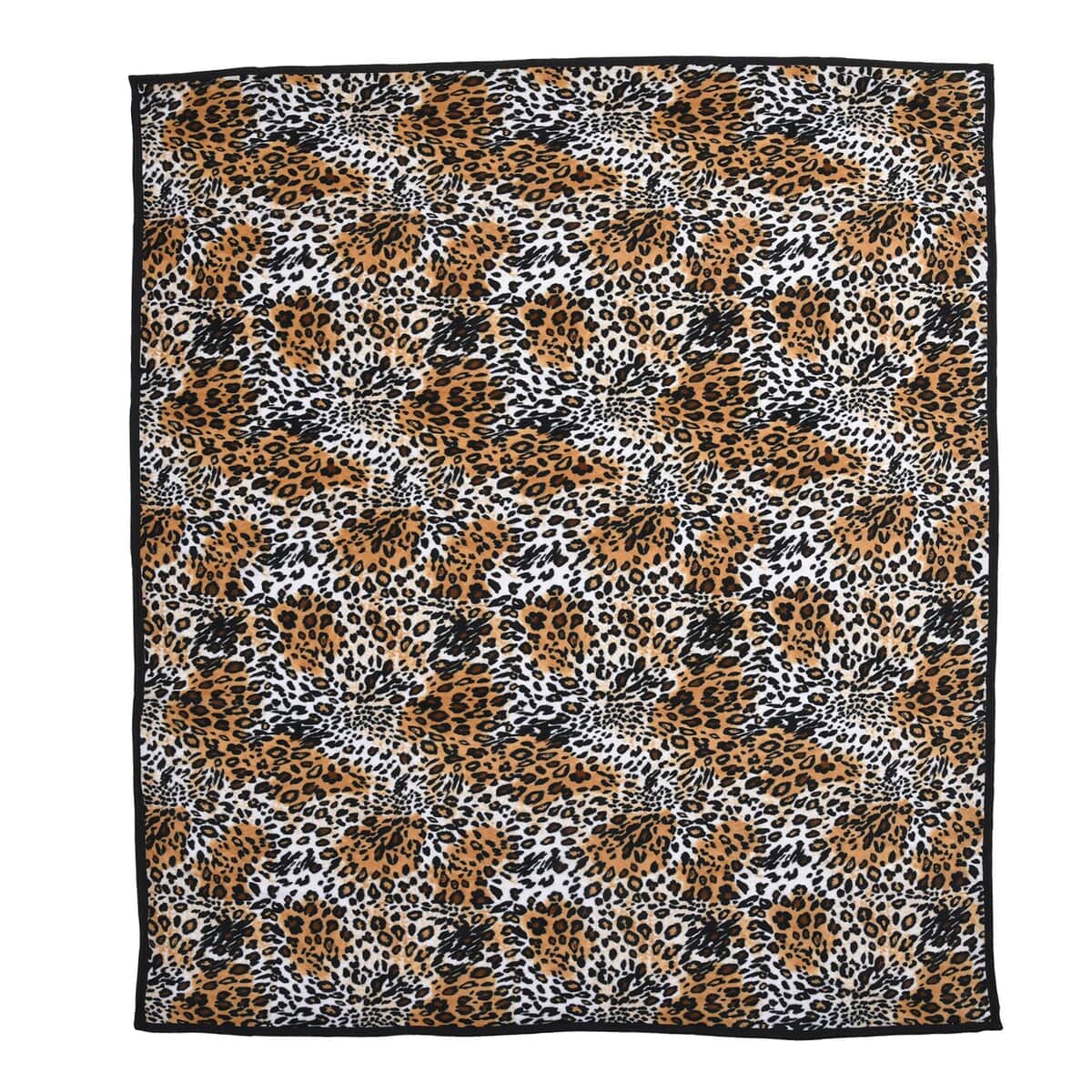 Homesmart Brown Color Leopard Pattern Microfiber Coral Fleece Blanket with 2 Cushion Covers , Microfiber Blanket Set , Soft Throw Blanket , Bedding Set , Comforter Sets image number 2