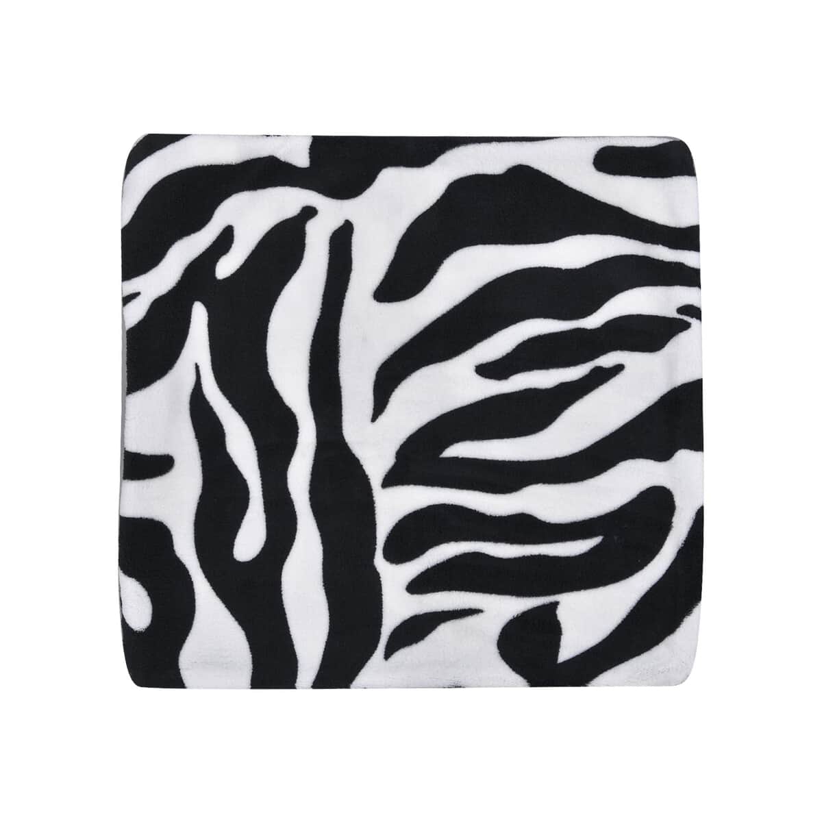 Homesmart Black & White Color Zebra Stripe Pattern Microfiber Coral Fleece Blanket (59.05x78.74) with 2 Cushion Covers image number 1