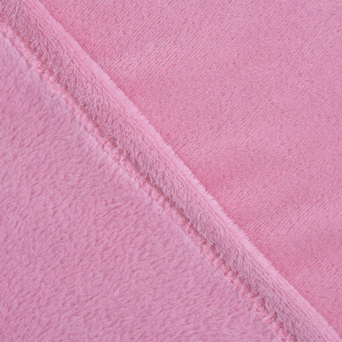 Homesmart Pink Solid Coral Fleece Warmth and Soft Blanket image number 2