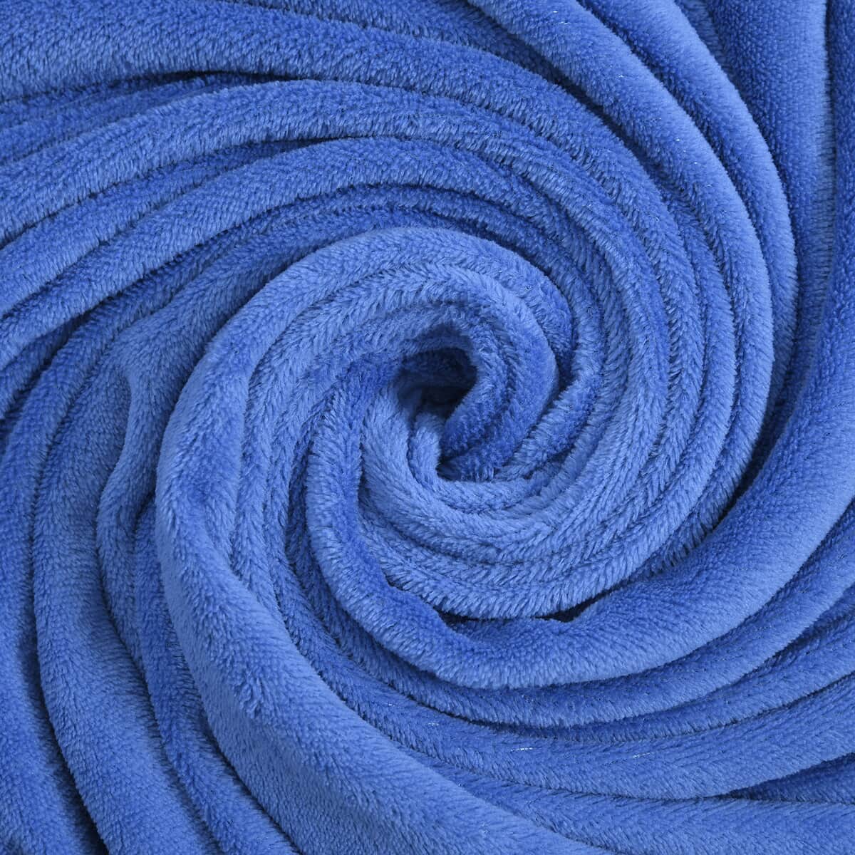 Homesmart Federal Blue Solid Coral Fleece Warmth and Soft Blanket image number 3