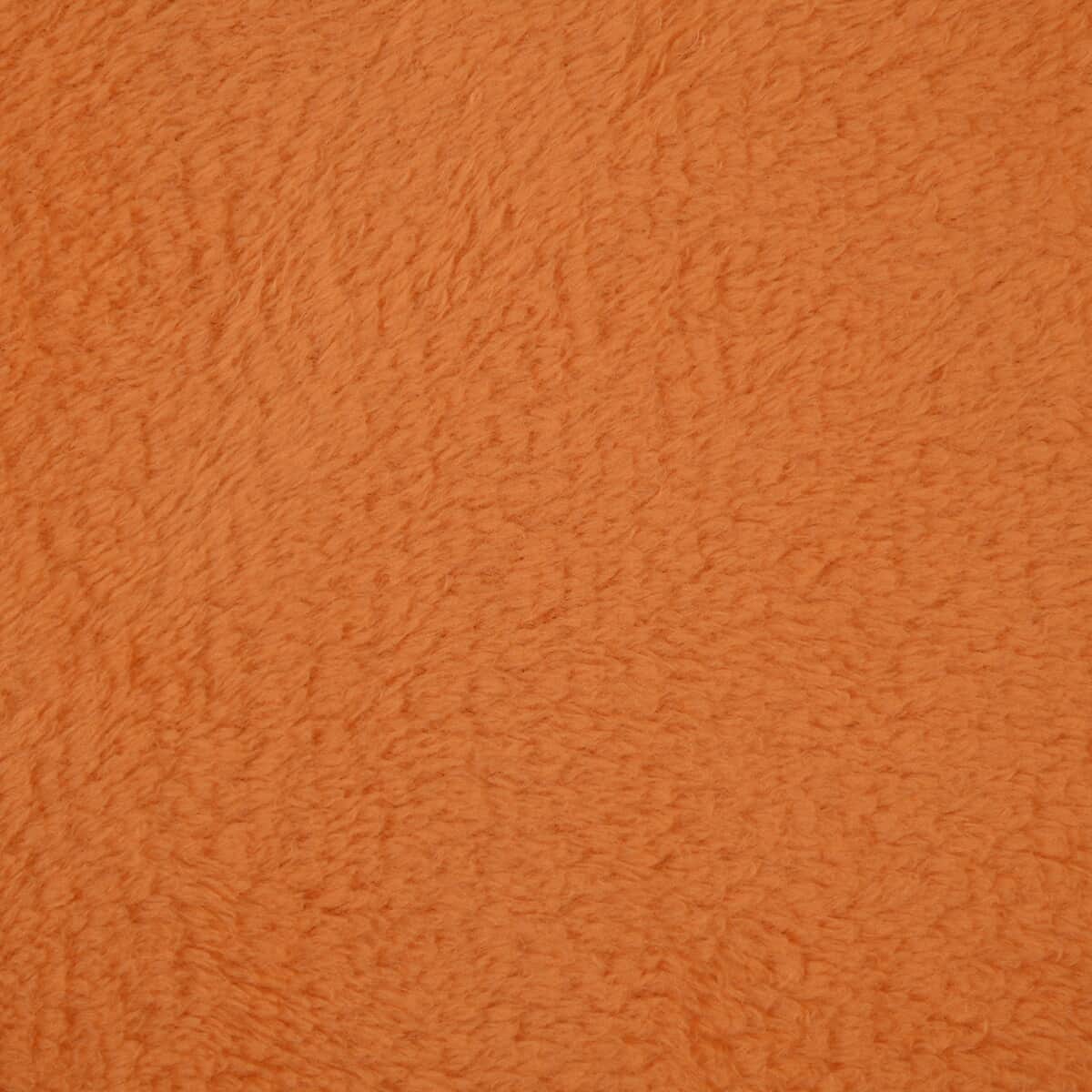 Homesmart Orange Solid Coral Fleece Warmth and Soft Blanket image number 2