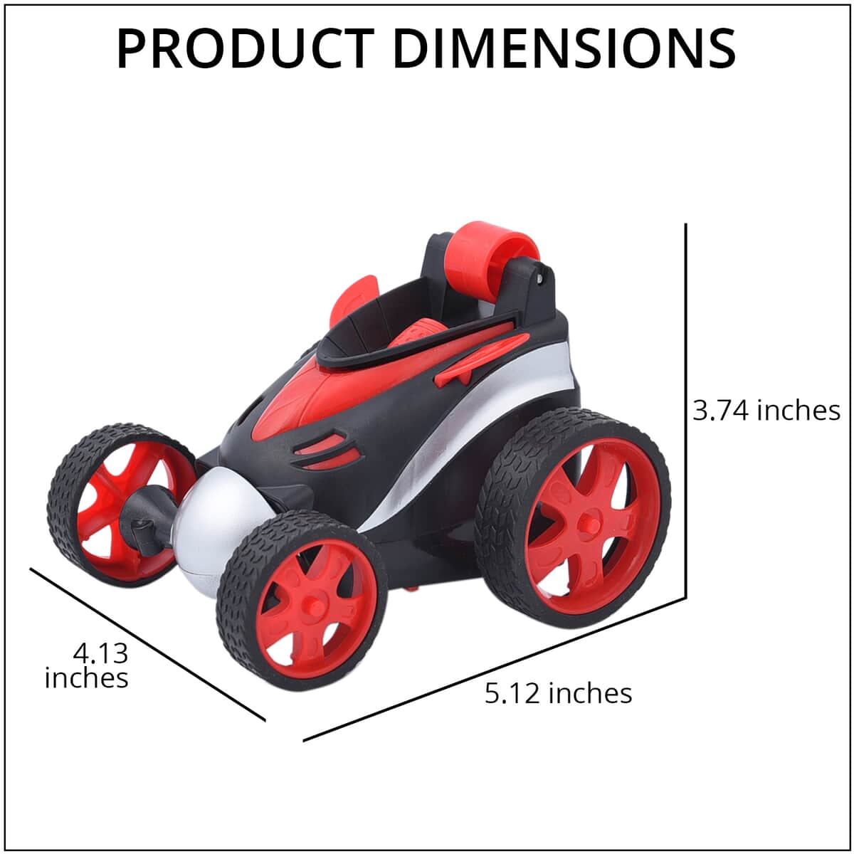 Homesmart Red Racing Remote Control Stunt Car, 4 Wheel Drive with 360 Degree Rotation, Spin and Flips (AA Batteries Not Included) image number 3
