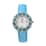 Eon 1962 Sleeping Beauty Turquoise Swiss Movement Butterfly Watch with MOP Dial in Sterling Silver Case and Leather Strap 3.00 ctw