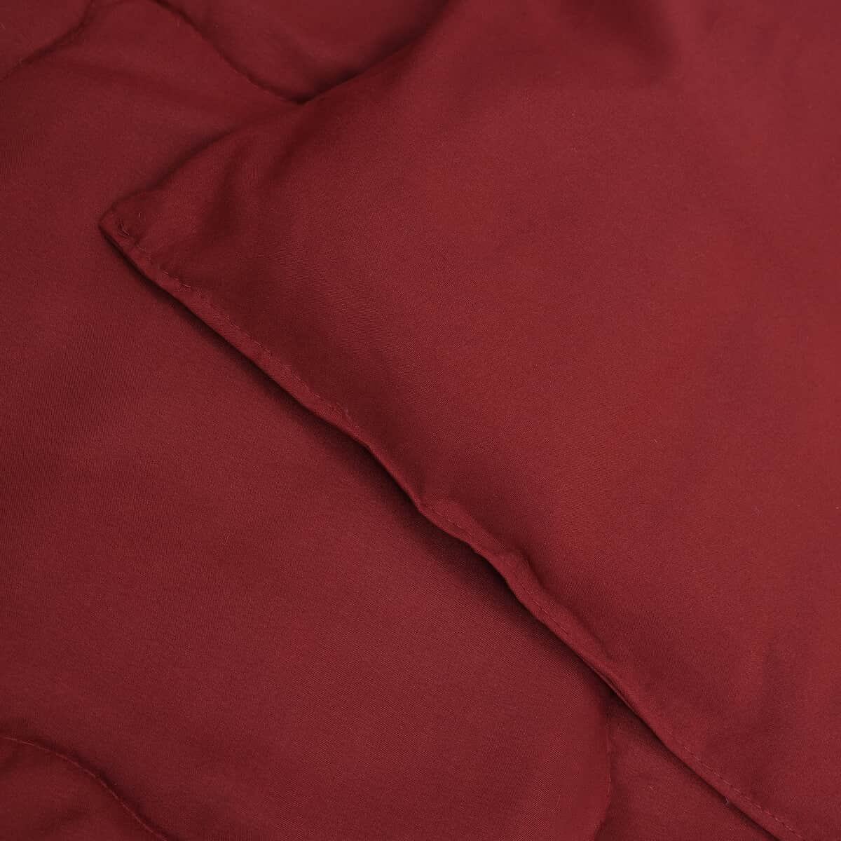 Homesmart Burgundy Quilted Pattern Microfiber Comforter and 2pcs Pillow Cover - Queen image number 7