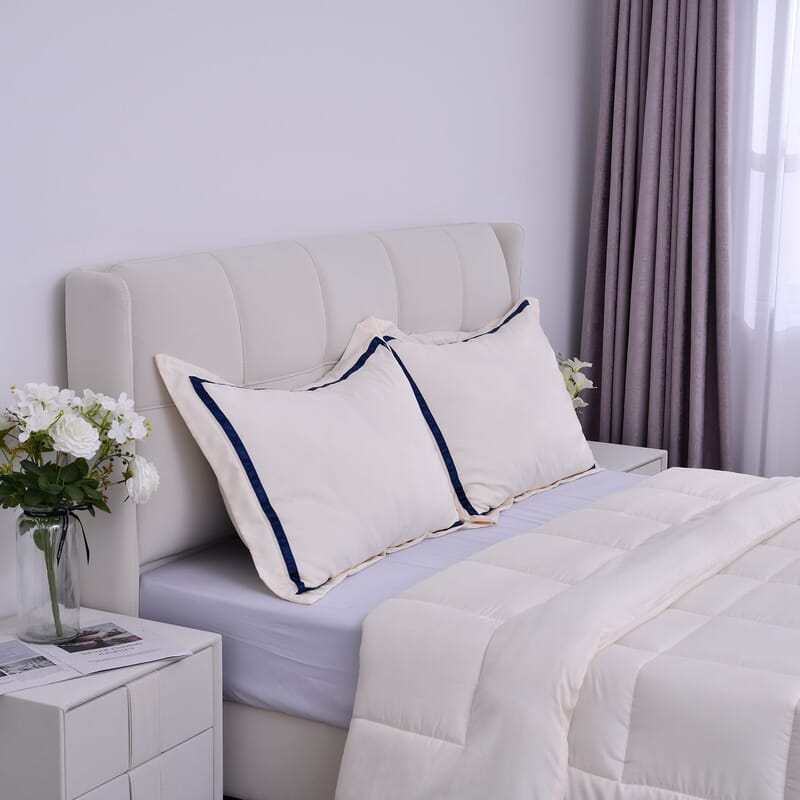 Homesmart Beige Quilted Pattern Microfiber 3pcs Comforter Set - Queen