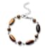 Yellow Tiger's Eye Station Bracelet in Stainless Steel (7.5-9.5 In) 33.60 ctw image number 0