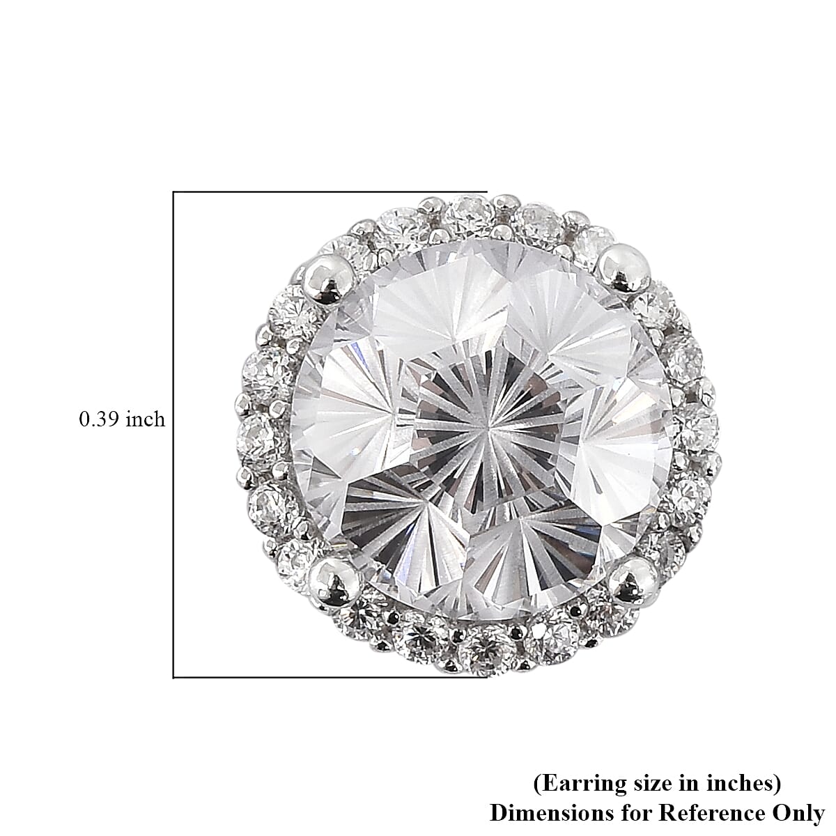 Lustro Stella Fire Cracking Cut Finest Pink and White CZ Halo Stud Earrings in Sterling Silver 8.65 ctw