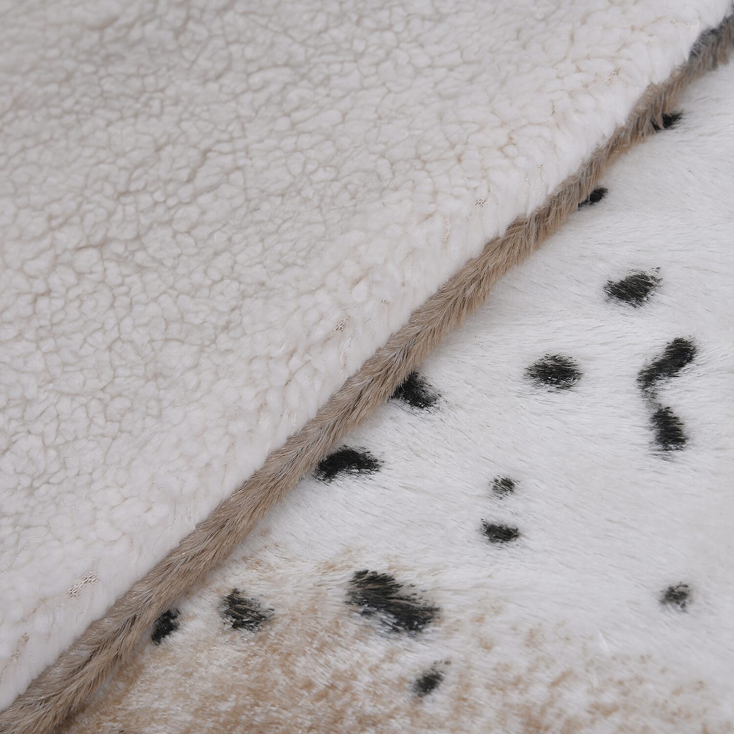 Homesmart Dots Pattern Faux Fur Sherpa Blanket - Brown