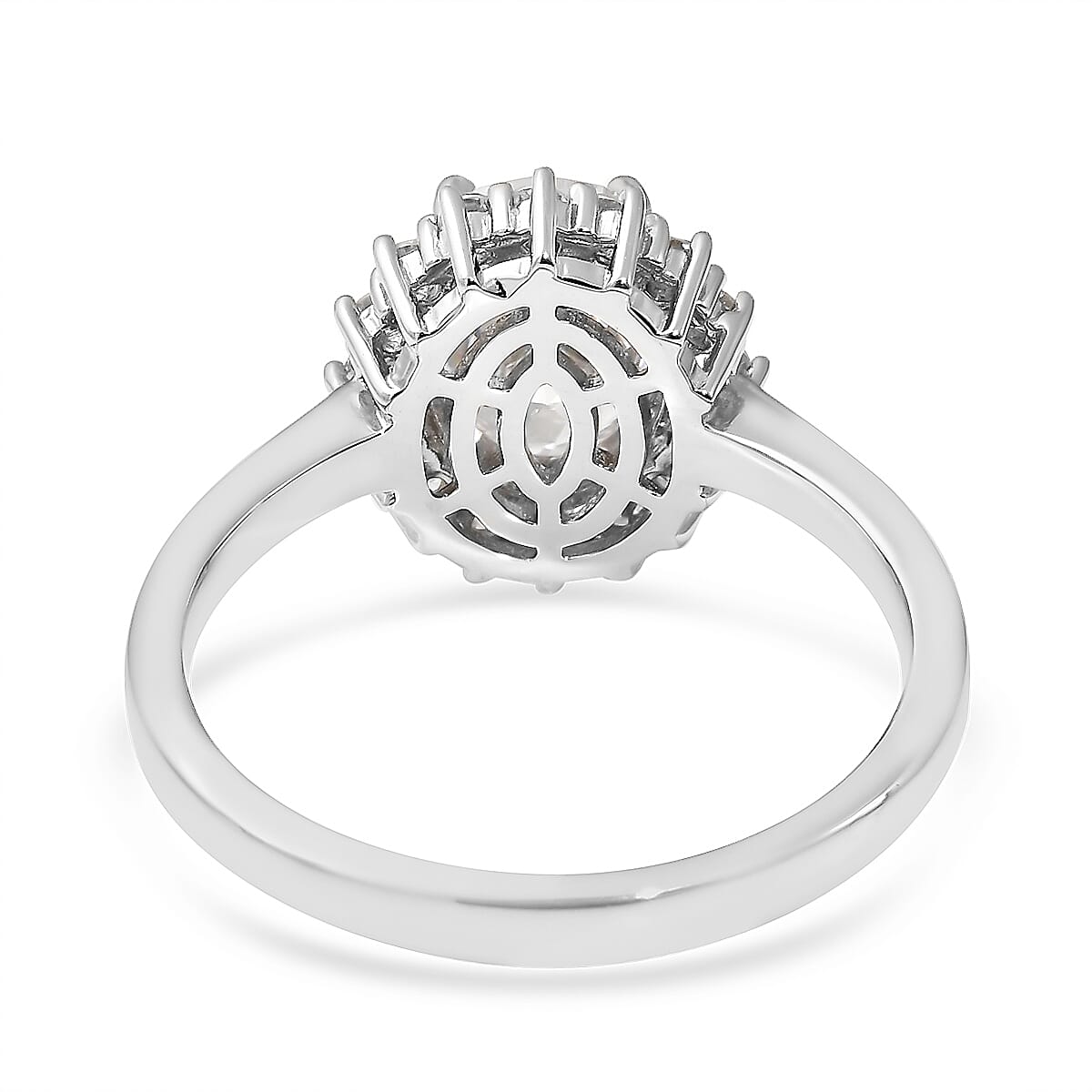 Lustro Stella Finest CZ Halo Ring in Sterling Silver (Size 10.0) 4.65 ctw
