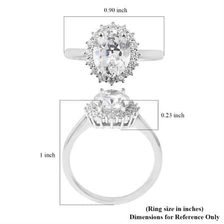 Lustro Stella Finest CZ Halo Ring in Sterling Silver (Size 7.0) 4.65 ctw image number 5