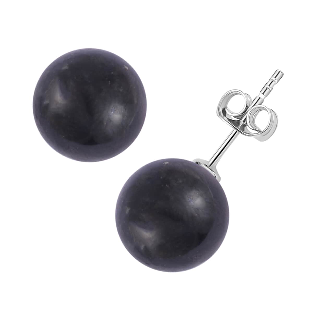 Shungite Solitaire Stud Earrings in Rhodium Over Sterling Silver 23.00 ctw image number 0