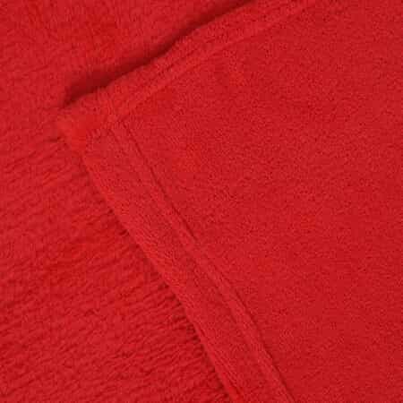 Homesmart Red Solid Super Soft and Warm Coral Fleece Blanket image number 1
