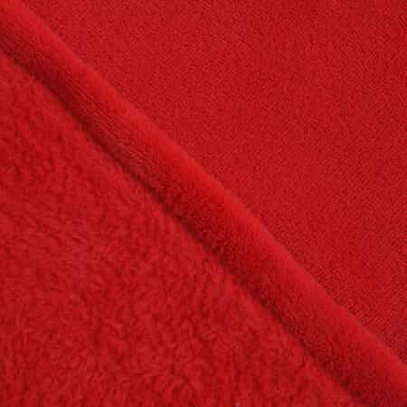 Homesmart Red Solid Super Soft and Warm Coral Fleece Blanket image number 2