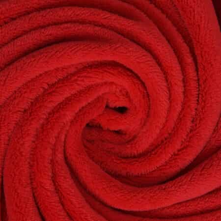 Homesmart Red Solid Super Soft and Warm Coral Fleece Blanket image number 3