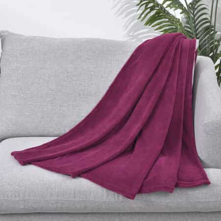 Homesmart Magenta Solid Super Soft and Warm Coral Fleece Blanket image number 0