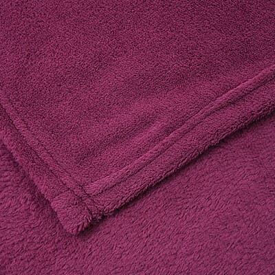 Homesmart Magenta Solid Super Soft and Warm Coral Fleece Blanket