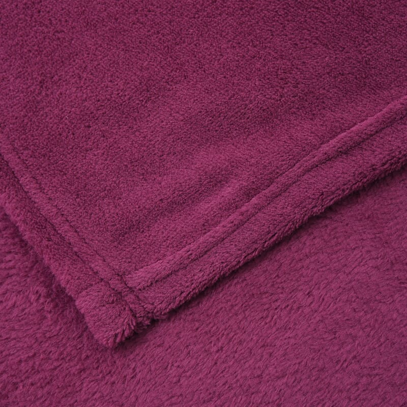 Homesmart Magenta Solid Super Soft and Warm Coral Fleece Blanket