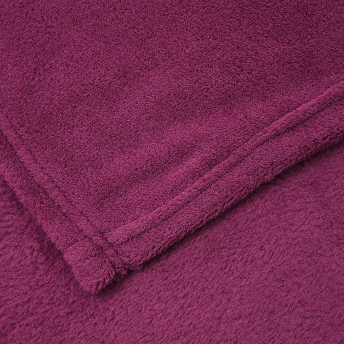 Homesmart Magenta Solid Super Soft and Warm Coral Fleece Blanket image number 2