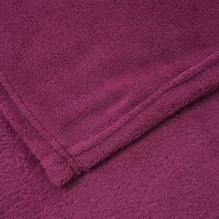 Homesmart Magenta Solid Super Soft and Warm Coral Fleece Blanket image number 2
