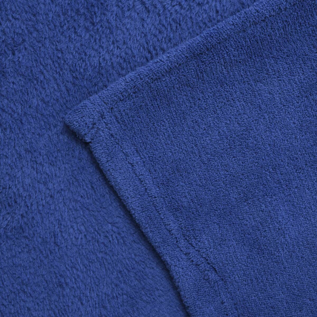 Homesmart Dark Blue Solid Super Soft and Warm Coral Fleece Blanket image number 1