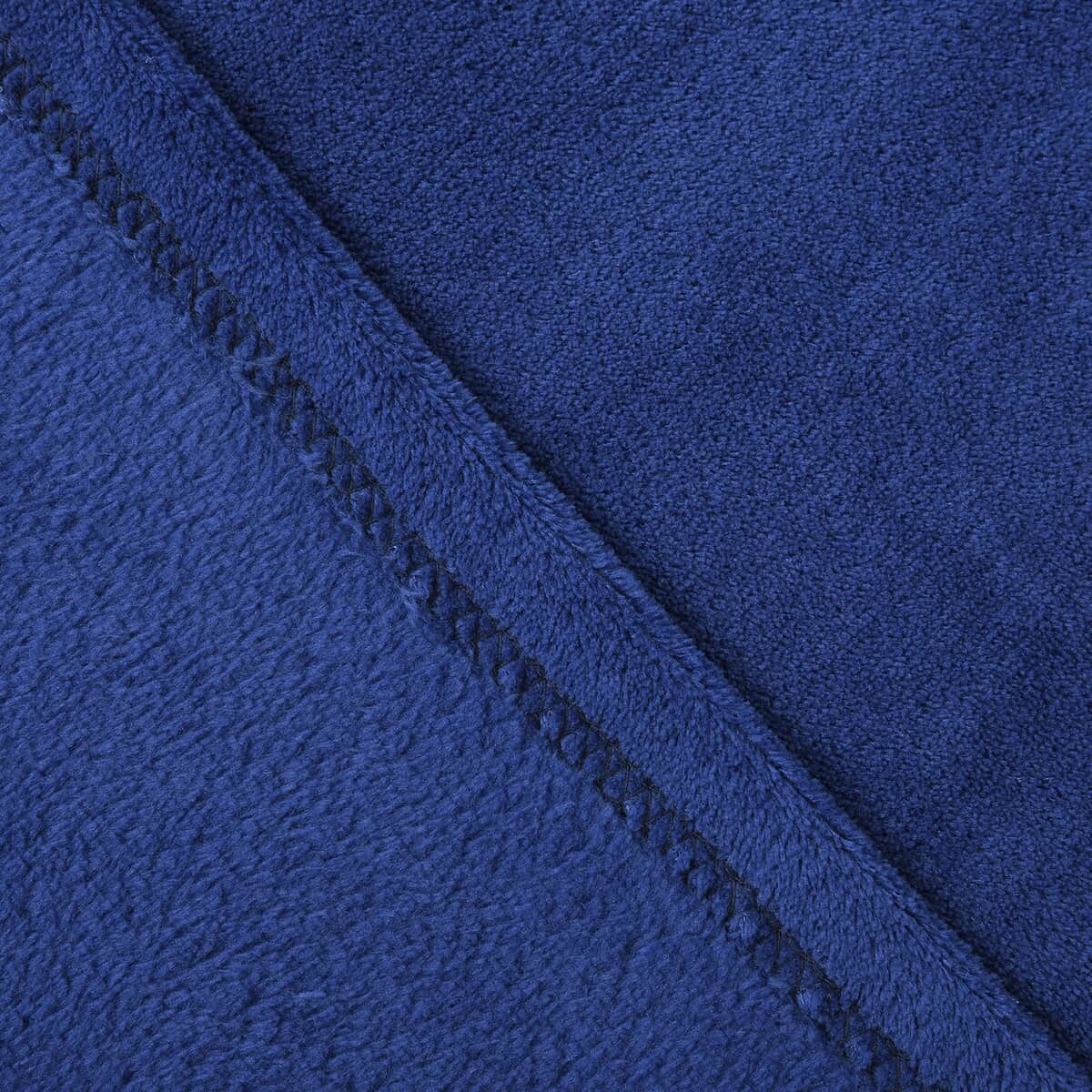 Homesmart Dark Blue Solid Super Soft and Warm Coral Fleece Blanket image number 2