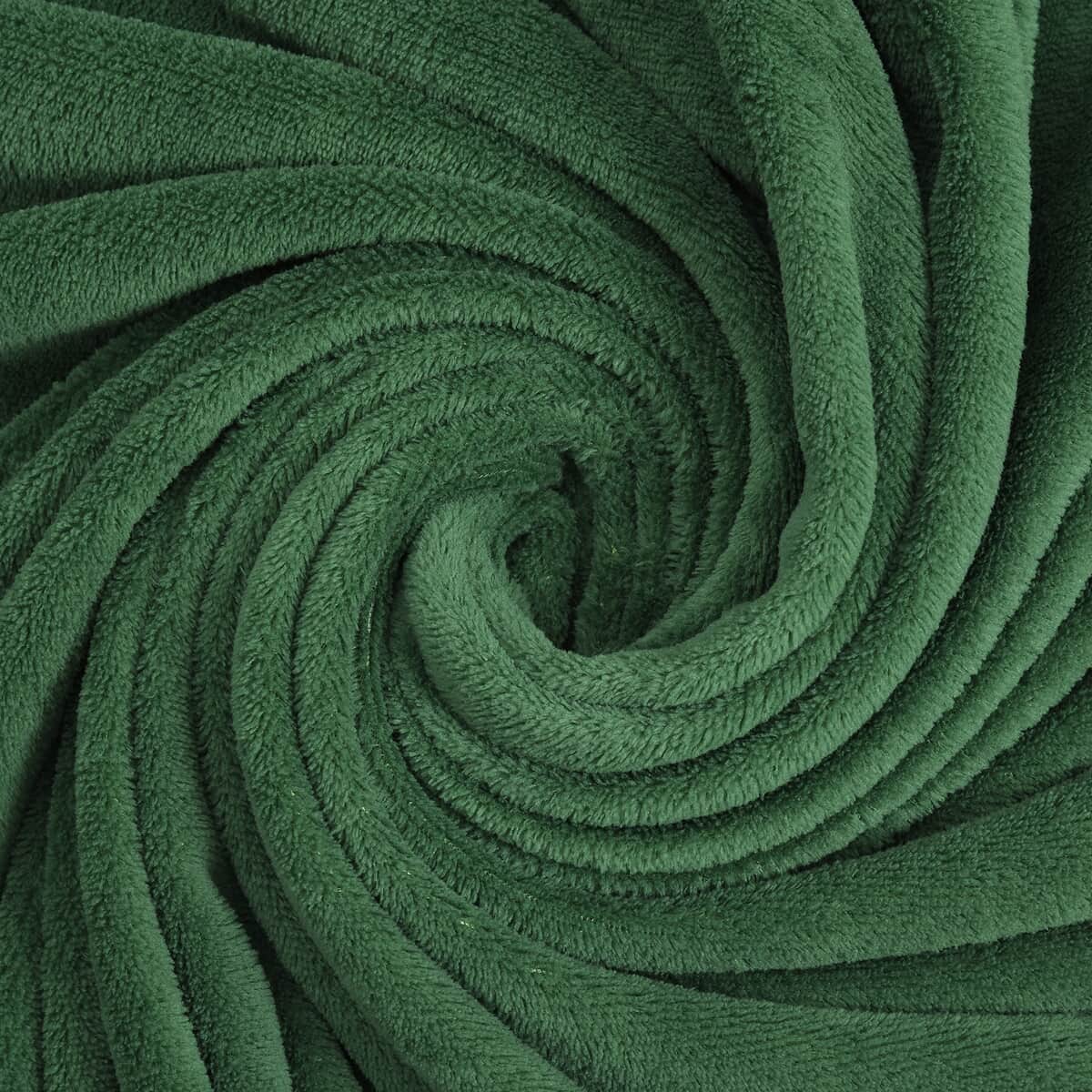 Homesmart Green Solid Super Soft and Warm Coral Fleece Blanket image number 3