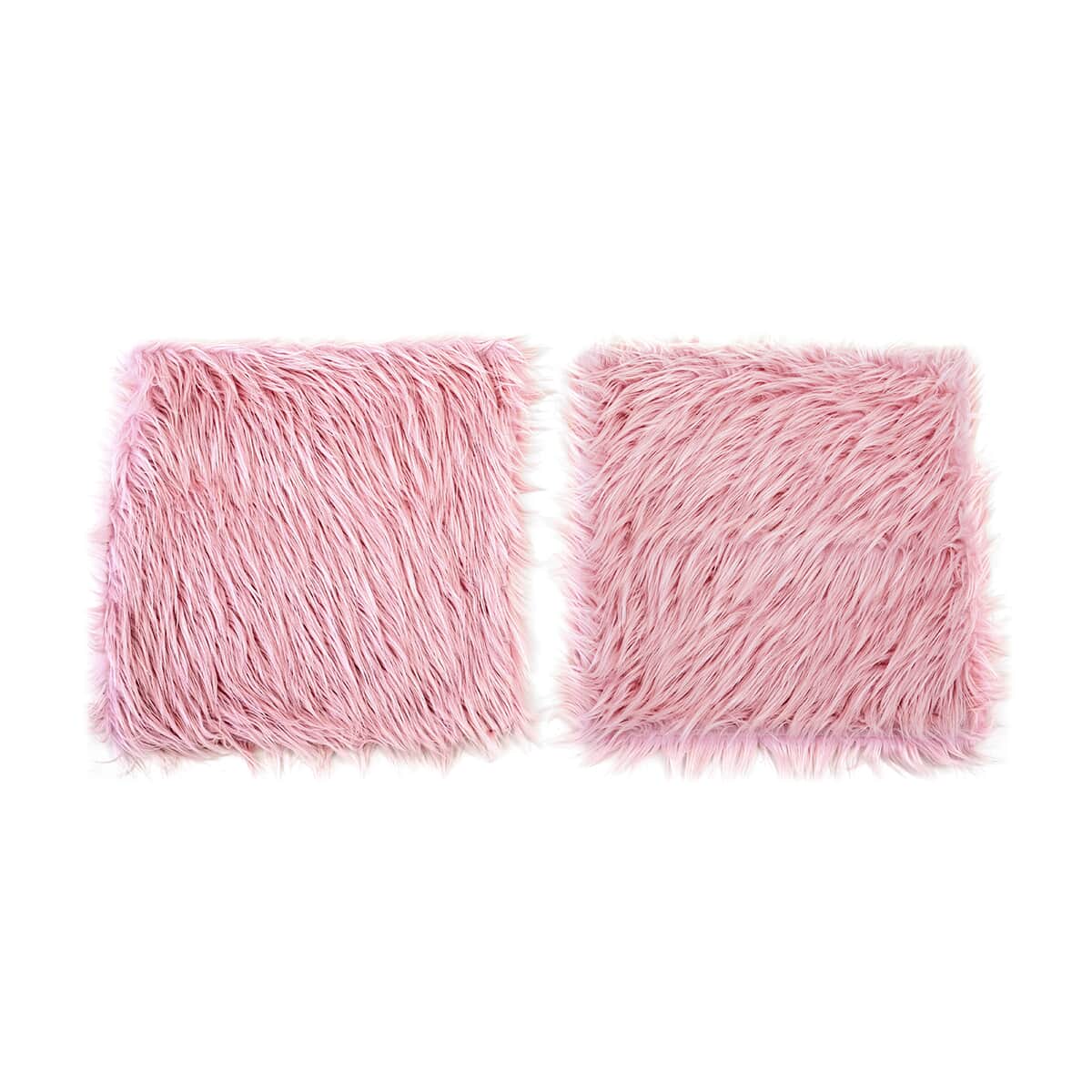 Set of 2 Pink Faux Fur Cushion Cover image number 0