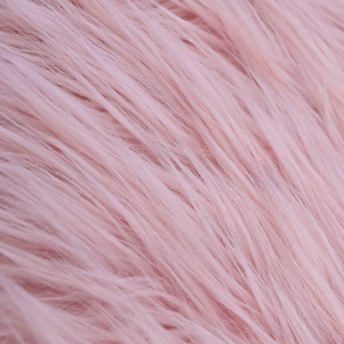 Set of 2 Pink Faux Fur Cushion Cover image number 4