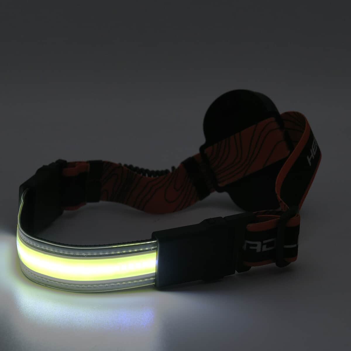 Black and Orange Ultra-Thin Led Headlight with 3 Levels of Adjustment 3 AAA Battery (not included) image number 4