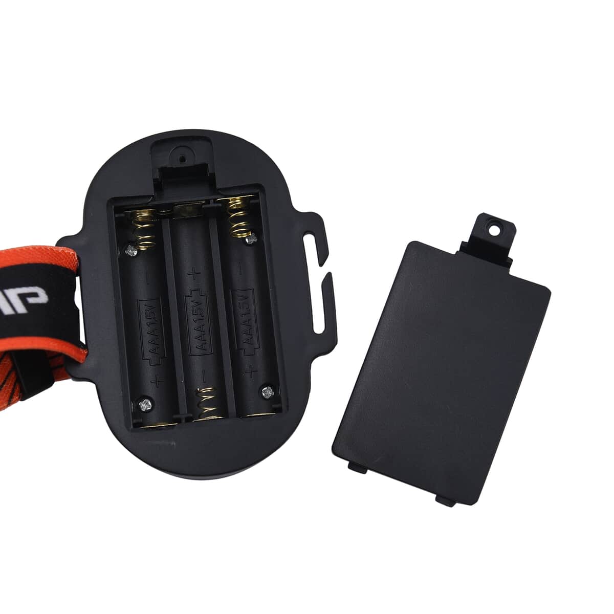 Black and Orange Ultra-Thin Led Headlight with 3 Levels of Adjustment 3 AAA Battery (not included) image number 5