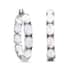 White Magic Simulated Opal Inside Out Hoop Earrings in Stainless Steel image number 0