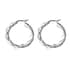 White Magic Simulated Opal Inside Out Hoop Earrings in Stainless Steel image number 3