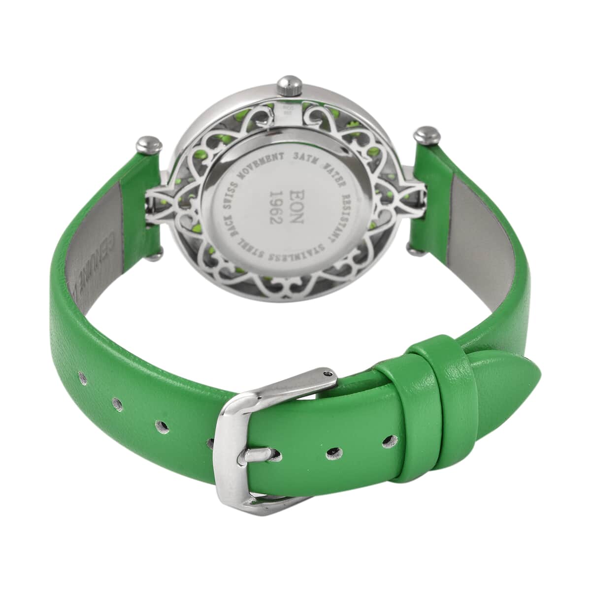 Product Features Case Shape	Round Features	Gemstone Studded, Scratch Resistant Strap Type	Belt Strap Closure	Buckle Dial	Stick Stone Count/Carat	5.90 ctw  Color Information Case Color	Green image number 5