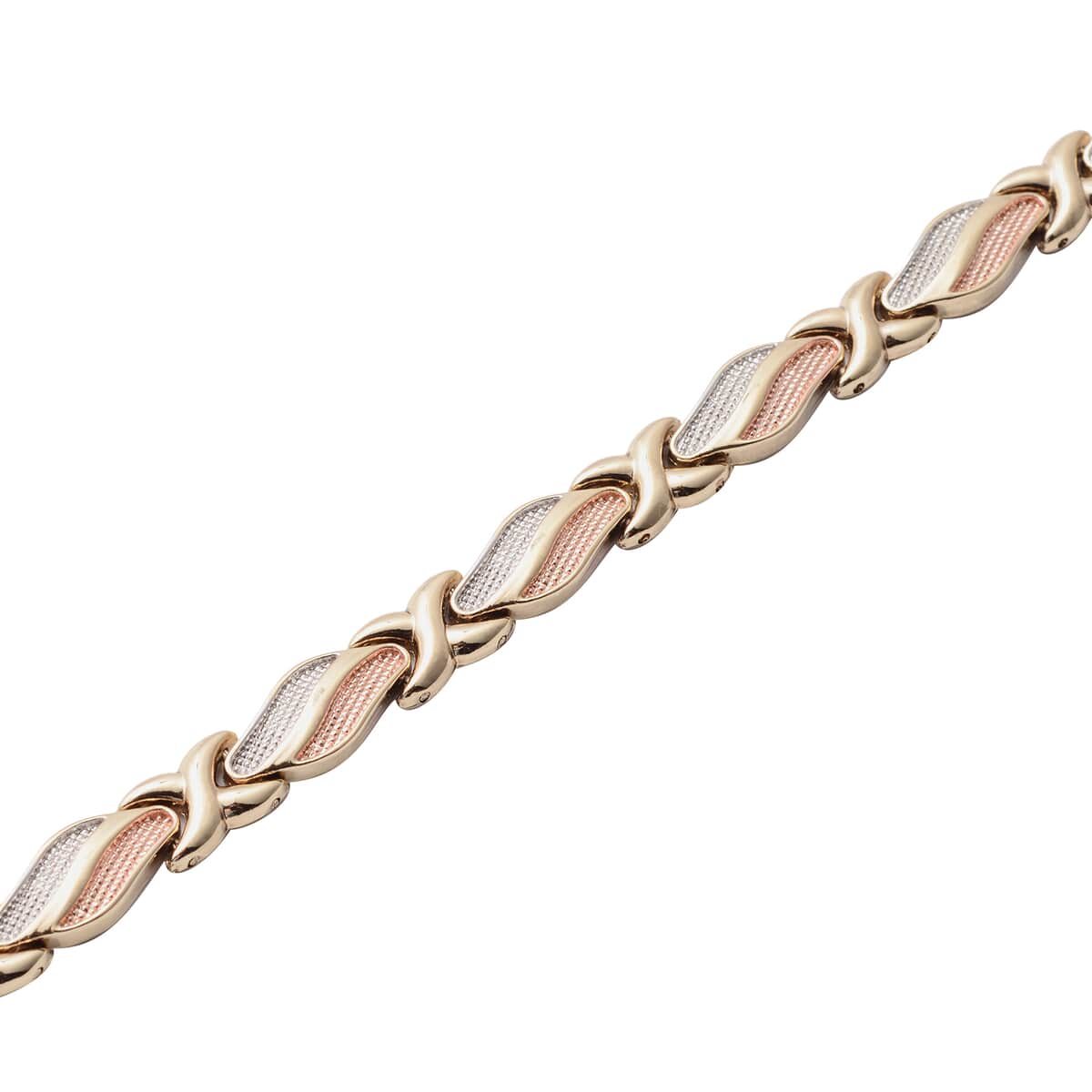 Magnetic By Design Oceanic Wave Inspired Line Bracelet in Tritone (7.00 In) image number 2