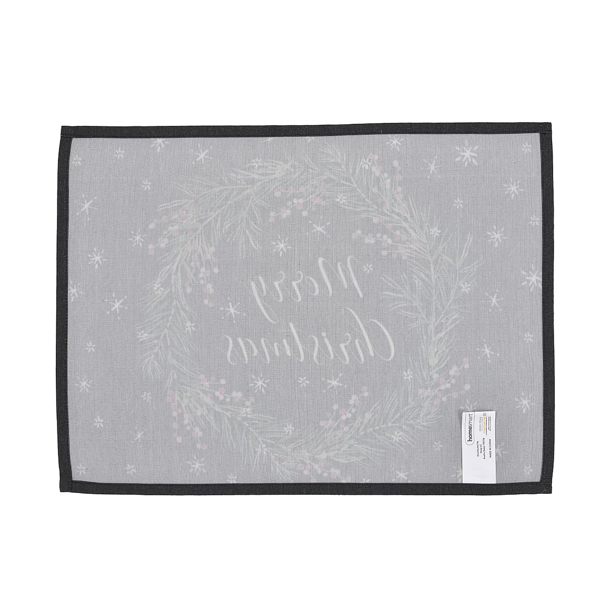 Homesmart Set of 4 Placemats and Table Runner For 4 Seater Dinning Table, 4 Washable Wrinkle Resistant Placemats  and Table Runner - Snowflakes & Wreath Decor Pattern image number 3