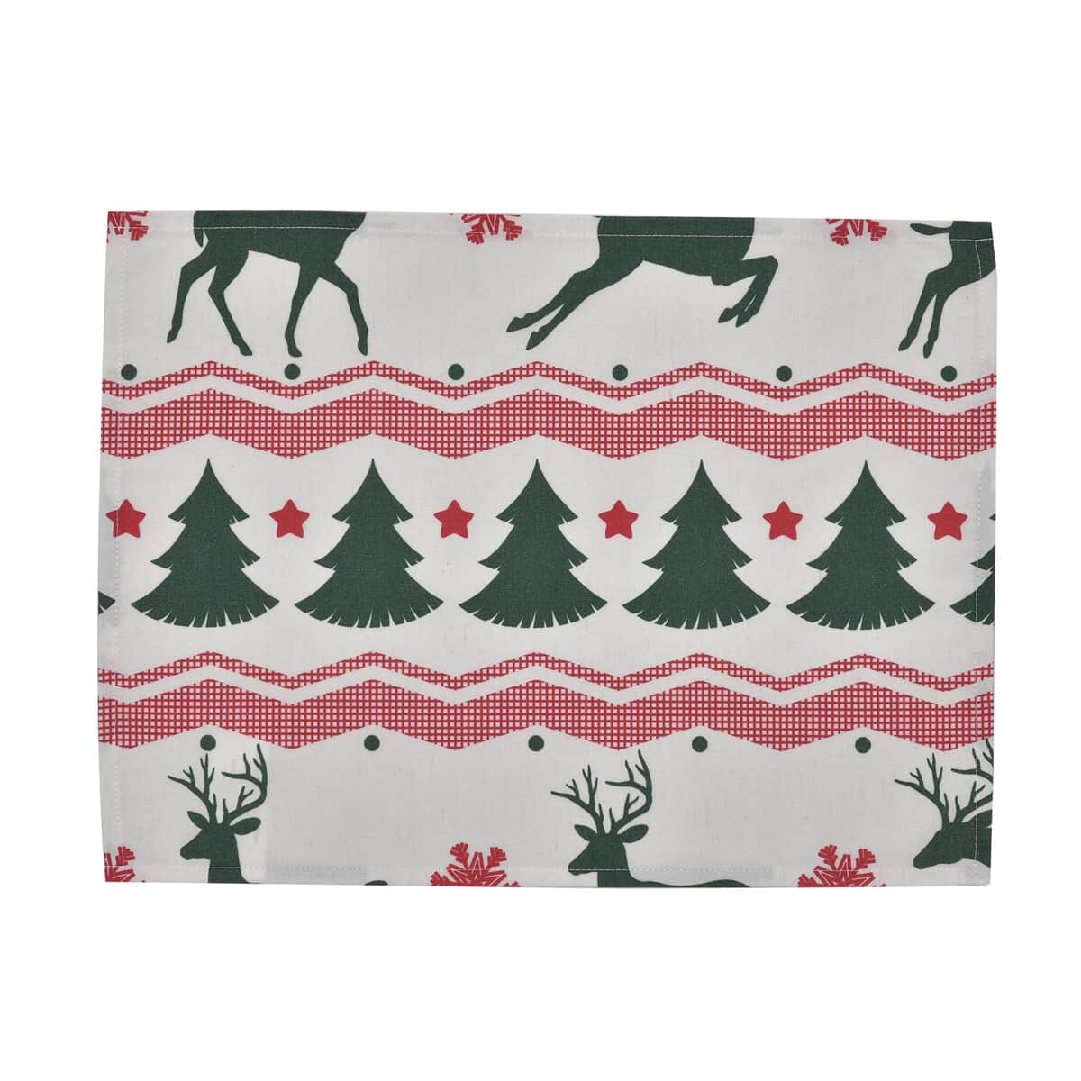 Homesmart Set of 4 Placemats and Table Runner For 4 Seater Dinning Table, 4 Washable Wrinkle Resistant Placemats  and Table Runner - Tree & Reindeer Pattern image number 2