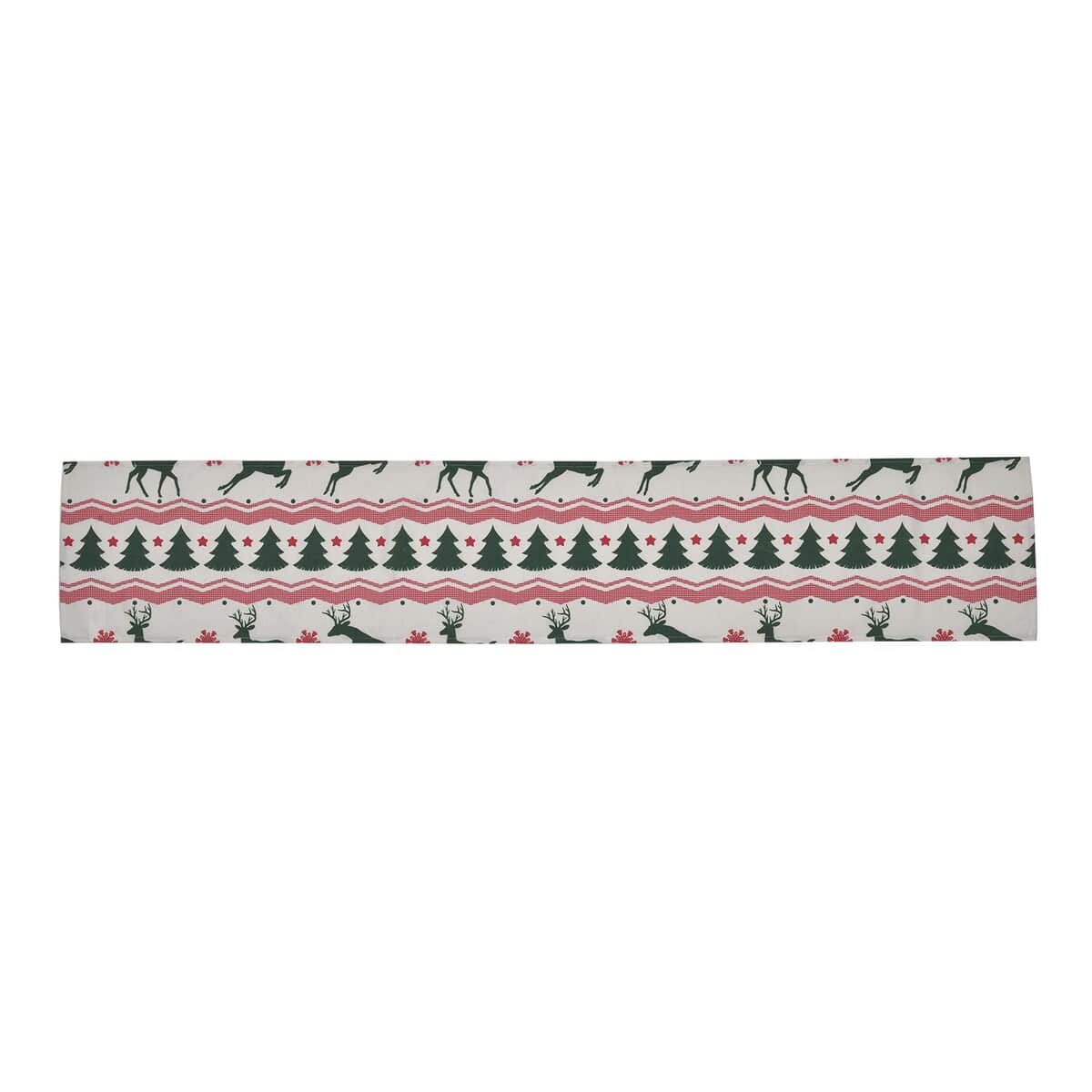 Homesmart Set of 4 Placemats and Table Runner For 4 Seater Dinning Table, 4 Washable Wrinkle Resistant Placemats  and Table Runner - Tree & Reindeer Pattern image number 4