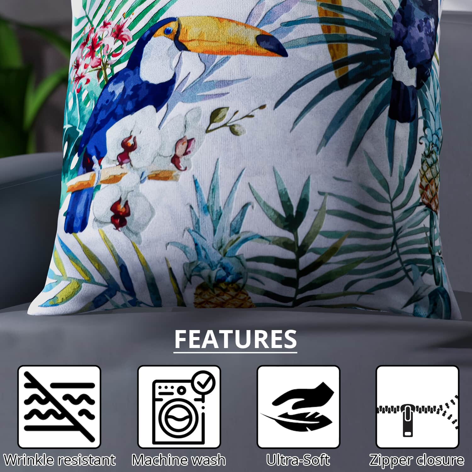 Toucan shop cushion cover