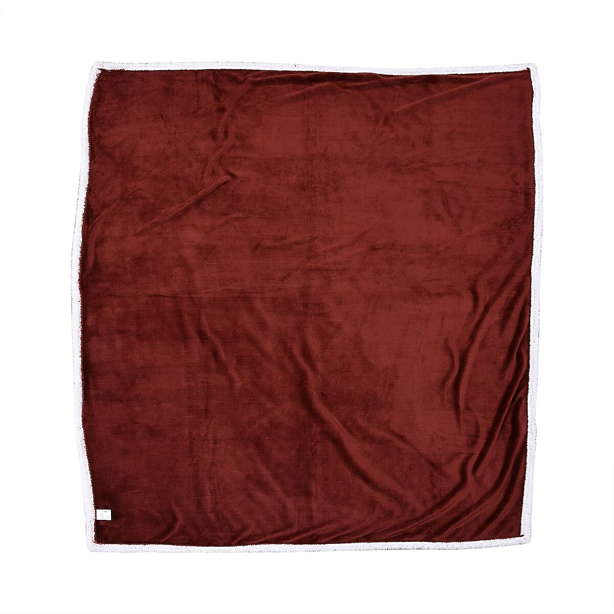 Homesmart Maroon Microfiber Flannel with Sherpa Blanket image number 1