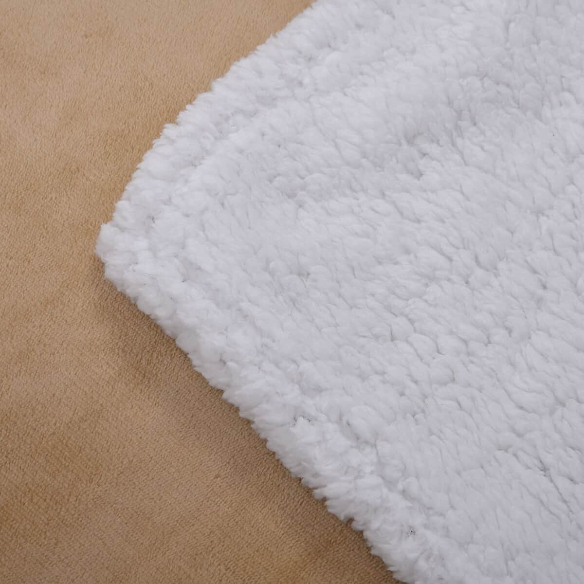 Homesmart Beige Microfiber Flannel with Sherpa Blanket image number 3