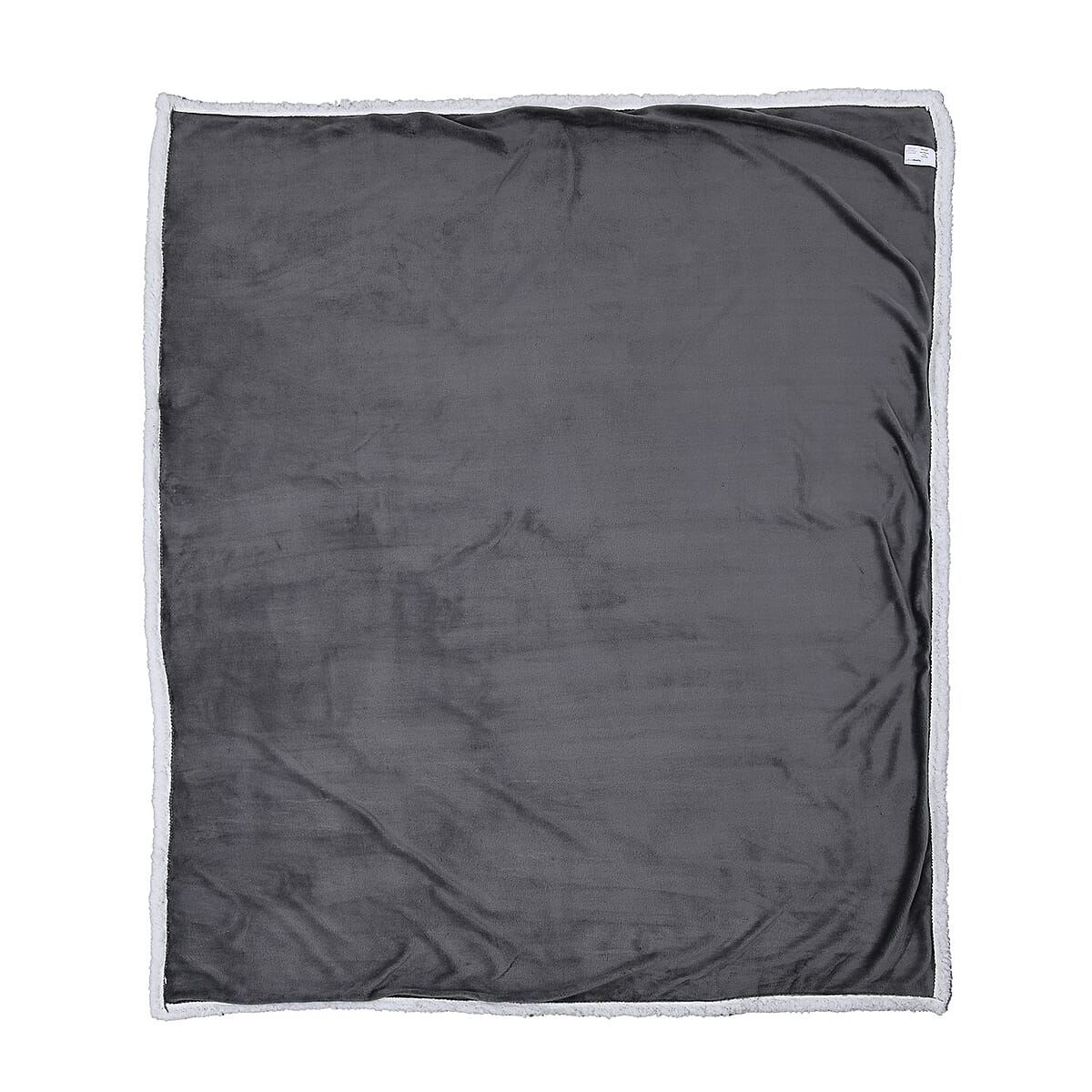 Homesmart Gray Microfiber Flannel with Sherpa Blanket image number 1