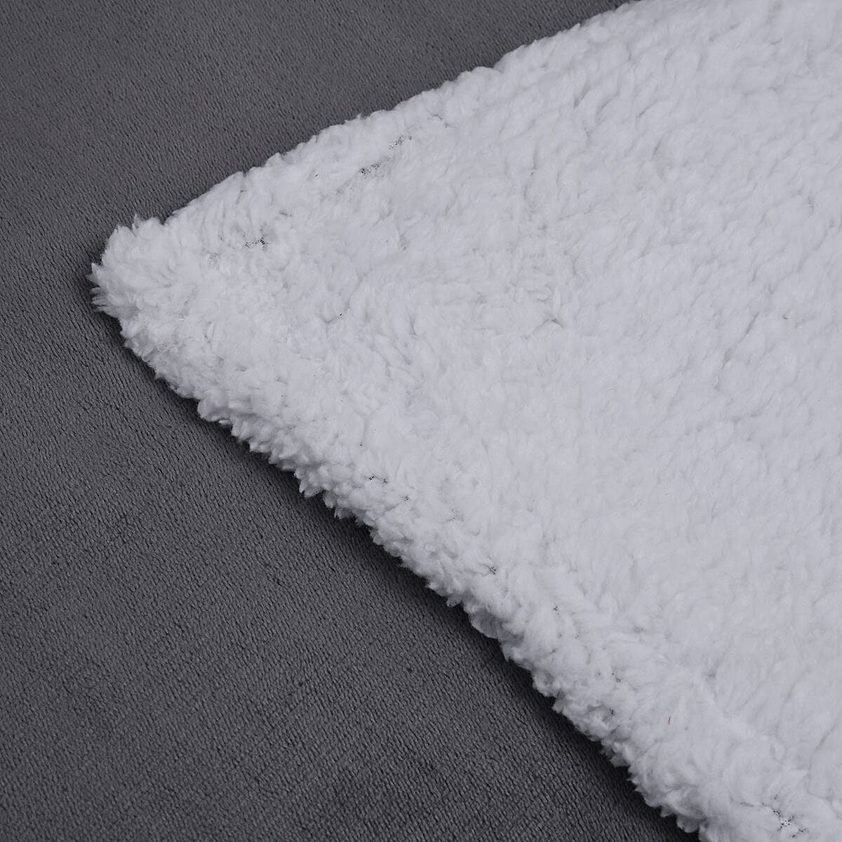 Homesmart Gray Microfiber Flannel with Sherpa Blanket image number 3